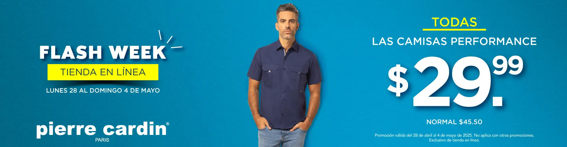 Camisas performance a $29.99